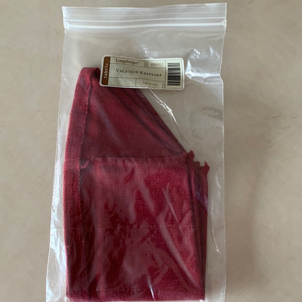 Longaberger Fabric Liner for the Vacation Keepsake Basket in Paprika. NEW